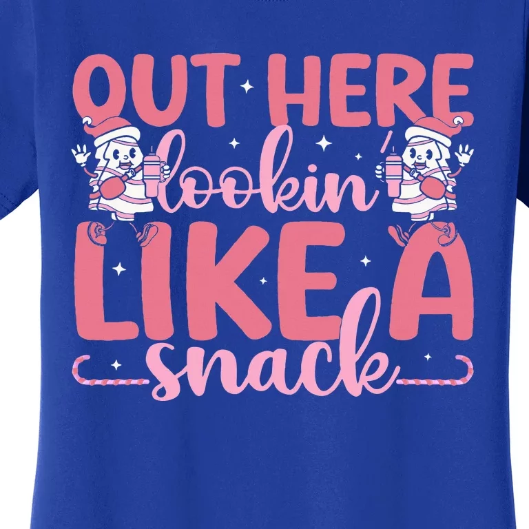 Out Here Looking Like A Snack Boujee Christmas Tree Cake Women's T-Shirt