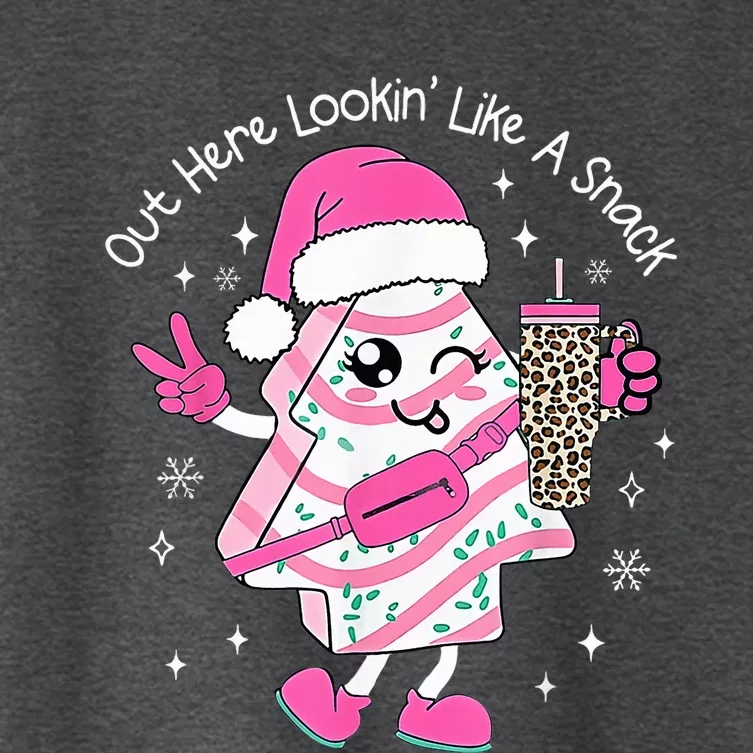 Out Here Looking Like A Snack Cute Boo Jee Xmas Trees Cakes Women's Crop Top Tee