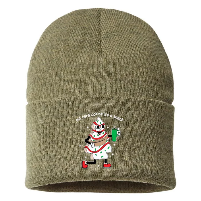 Out Here Looking Like A Snack Boo Jee Christmas Tree Cake Sustainable Knit Beanie