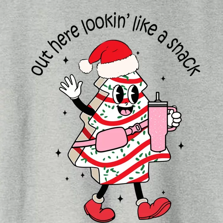 Out Here Lookin Like A Snack Boojee Christmas Tree Cake Cool Gift Women's Crop Top Tee