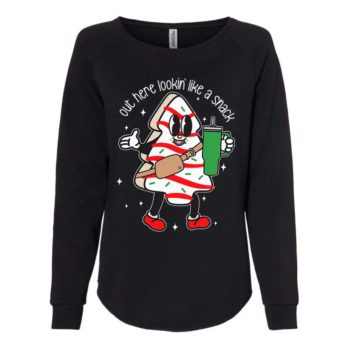 Out Here Looking Like A Snack Cute Boo Jee Christmas Trees Womens California Wash Sweatshirt