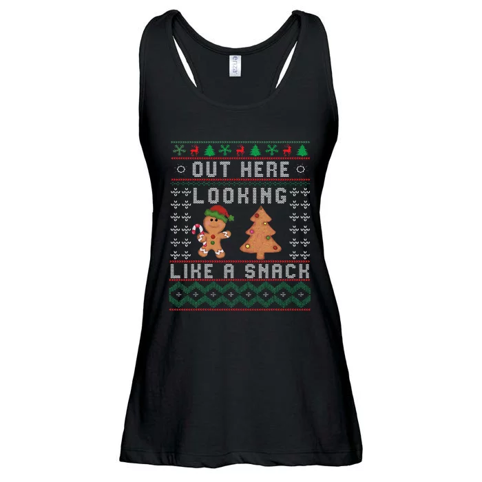 Out Here Looking Like A Snack Funny Christmas Cookie Ladies Essential Flowy Tank