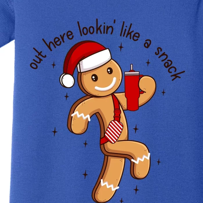 Out Here Lookin Like A Snack Boojee Gingerbread Christmas Meaningful Gift Baby Bodysuit