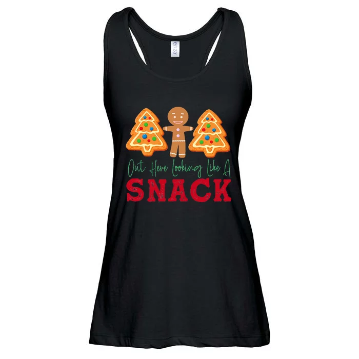 Out Here Looking Like A Snack Funny Christmas Cookie Ladies Essential Flowy Tank