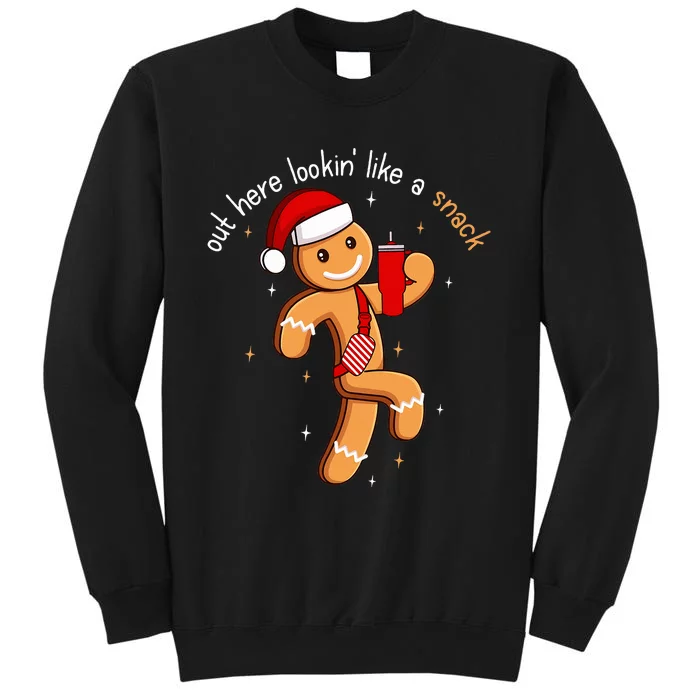 Out Here Looking Like A Snack Funny BouJee Xmas Gingerbread Tall Sweatshirt