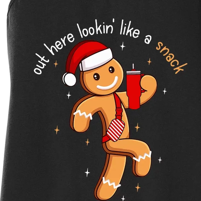 Out Here Looking Like A Snack Funny BouJee Xmas Gingerbread Women's Racerback Tank