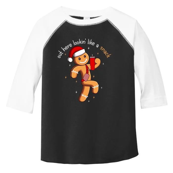 Out Here Looking Like A Snack Funny BouJee Xmas Gingerbread Toddler Fine Jersey T-Shirt