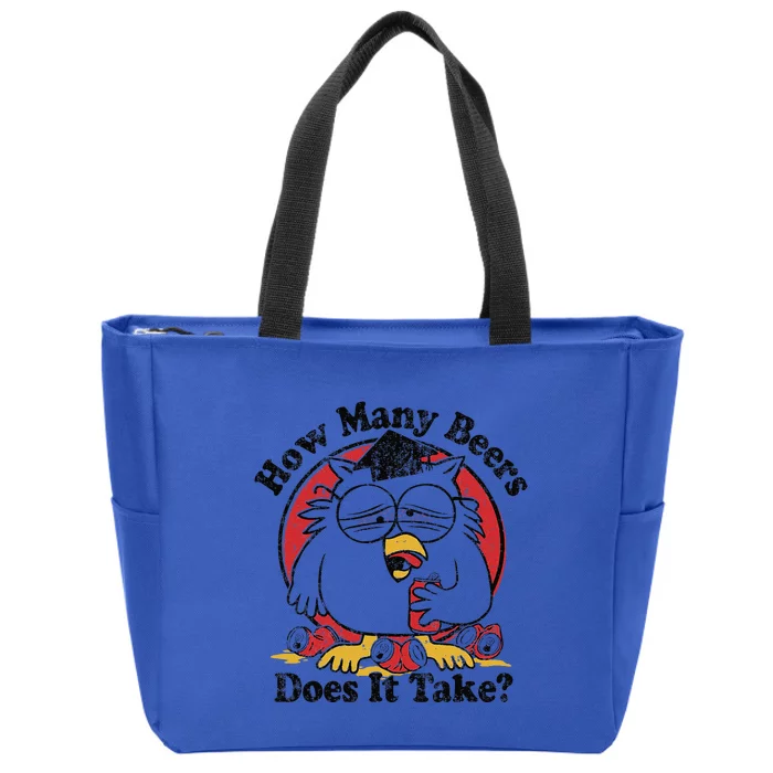 Owl How Many Beers Does It Take Zip Tote Bag