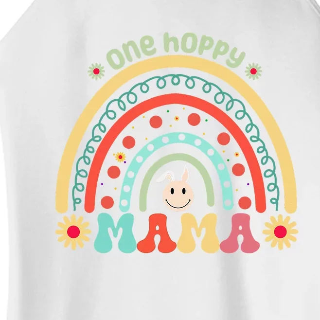 One Hoppy Mama Happy Easter Day Funny Rainbow Leopard Women’s Perfect Tri Rocker Tank