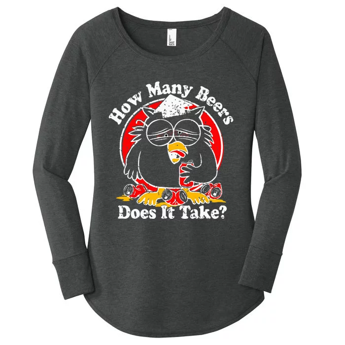 Owl How Many Beers Does It Take Funny Women's Perfect Tri Tunic Long Sleeve Shirt