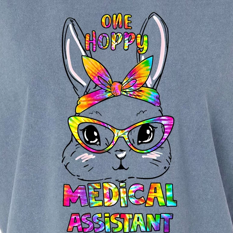 One Happy Medical Assistant Bunny Face Tie Dye Happy Easter Meaningful Gift Garment-Dyed Women's Muscle Tee