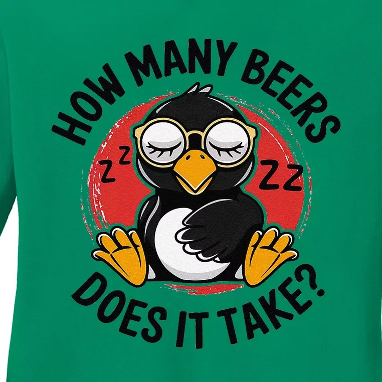 Owl How Many Beers Does It Take Ladies Long Sleeve Shirt