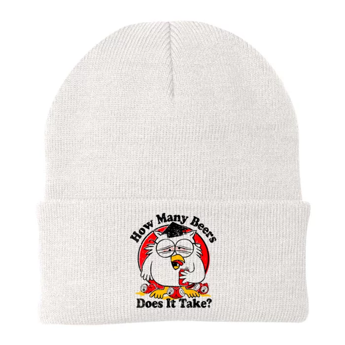 Owl How Many Beers Does It Take Funny Knit Cap Winter Beanie