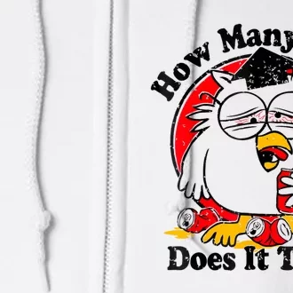 Owl How Many Beers Does It Take Funny Full Zip Hoodie