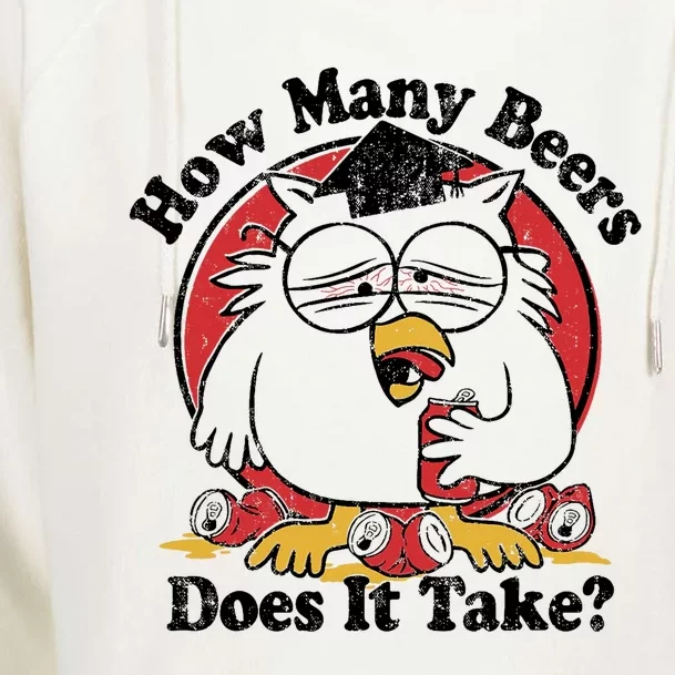 Owl How Many Beers Does It Take Womens Funnel Neck Pullover Hood