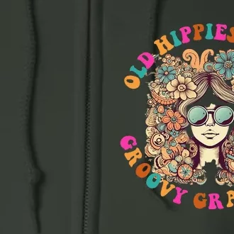 Old Hippies Make Groovy Grandmas Full Zip Hoodie