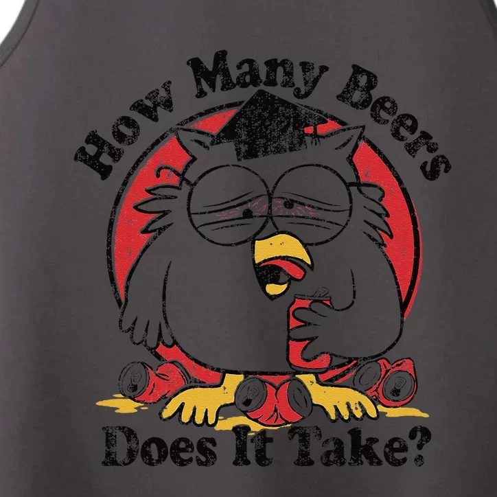 Owl How Many Beers Does It Take Gift Performance Tank