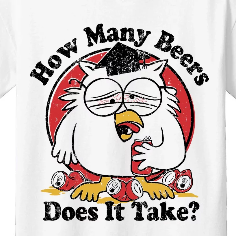 Owl How Many Beers Does It Take Kids T-Shirt