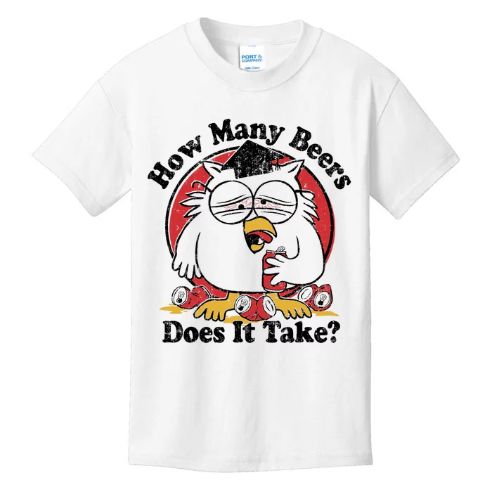 Owl How Many Beers Does It Take Kids T-Shirt