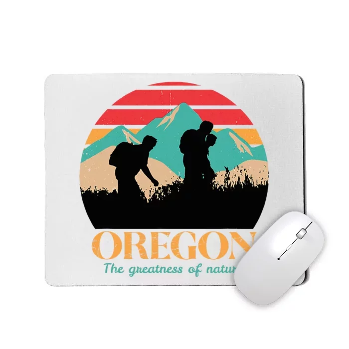 Oregon Hiking Mountains Retro Aesthetic Mousepad