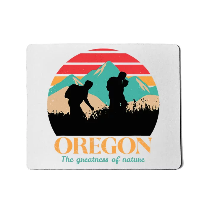 Oregon Hiking Mountains Retro Aesthetic Mousepad