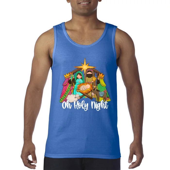 Oh Holy Night Christian Jesus Merry Christmas Xmas Pajamas Gift Tank Top