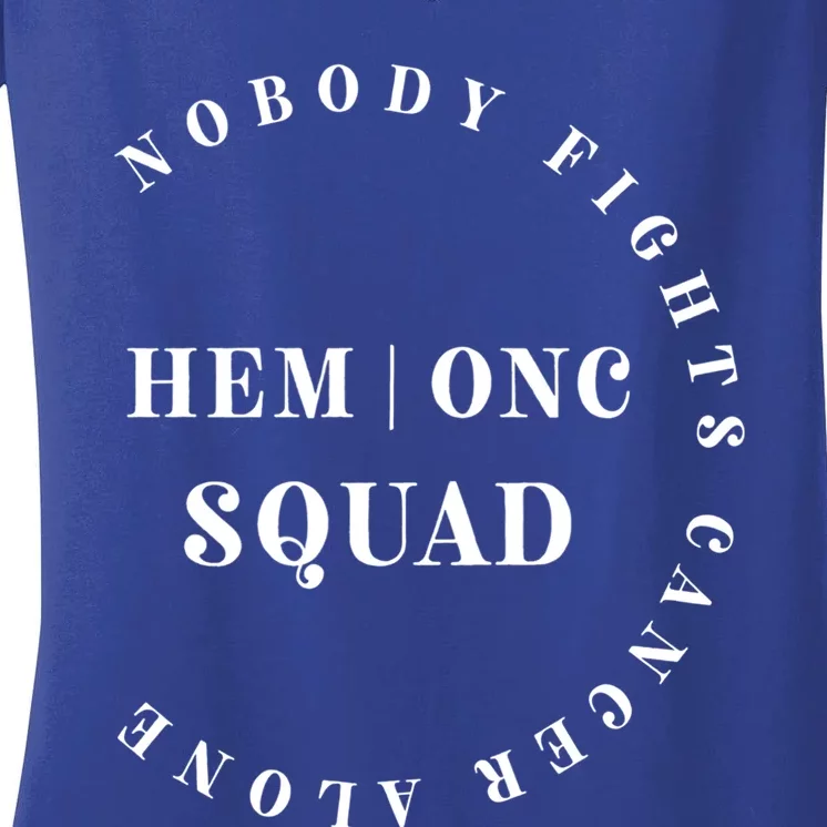 Oncology Hematology Nurse Squad Tee Pediatric Hem/onc Doctor Funny Gift Women's V-Neck T-Shirt