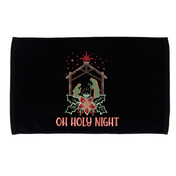 Oh Holy Night Christian Retro Christmas Religious Graphic Plus Size Microfiber Hand Towel