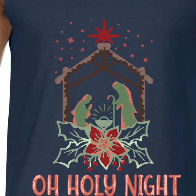 Oh Holy Night Christian Retro Christmas Religious Graphic Plus Size Comfort Colors® Tank Top