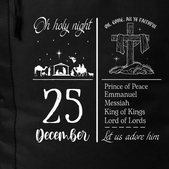 Oh Holy Night Let Us Adore Him Christmas Christian Nativity Daily Commute Backpack