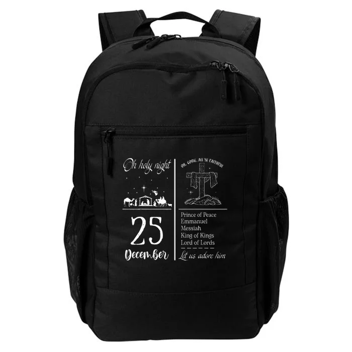 Oh Holy Night Let Us Adore Him Christmas Christian Nativity Daily Commute Backpack