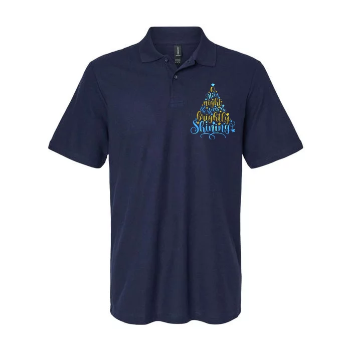 Oh Holy Night The Stars Are Brightly Shining Tree Softstyle Adult Sport Polo