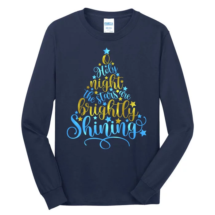 Oh Holy Night The Stars Are Brightly Shining Tree Tall Long Sleeve T-Shirt