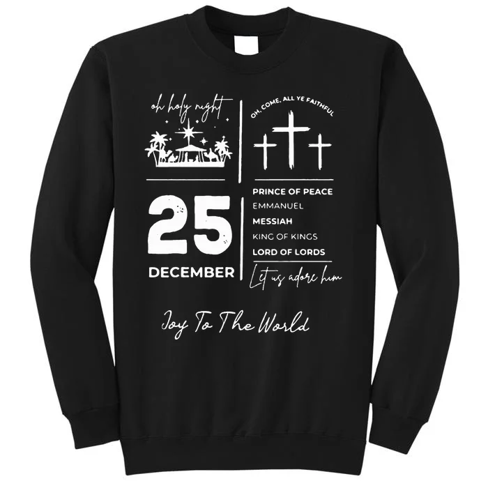 Oh Holy Night Nativity Scene Religious Christmas Funny Tall Sweatshirt