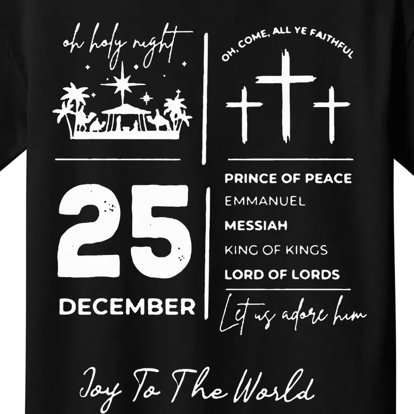 Oh Holy Night Nativity Scene Religious Christmas Funny Kids T-Shirt