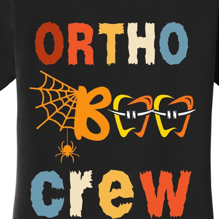 Orthodontist Halloween Orthodontic Boo Braces Teeth Crew Women's T-Shirt