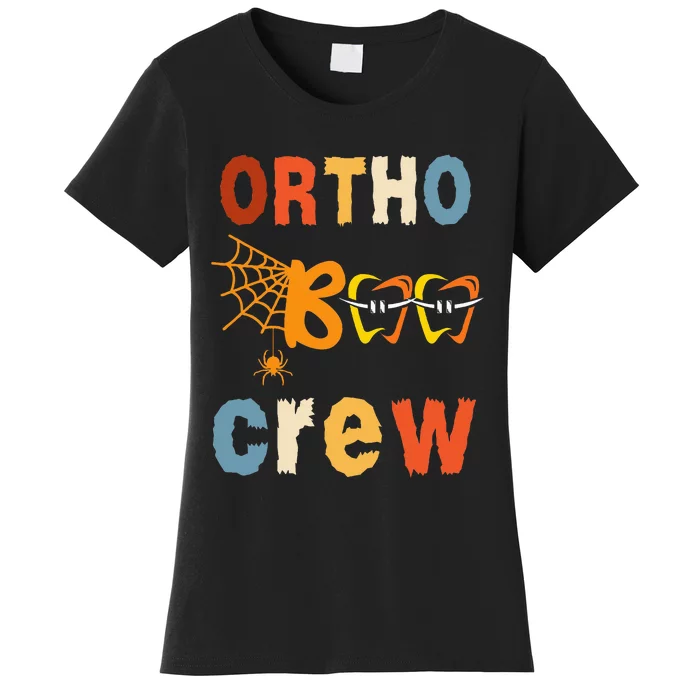 Orthodontist Halloween Orthodontic Boo Braces Teeth Crew Women's T-Shirt