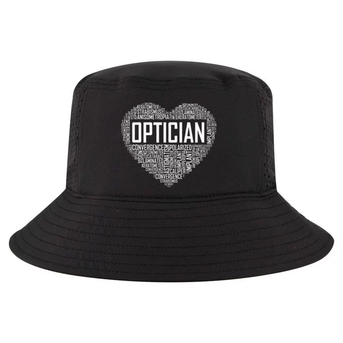 Optician Heart Optometrist Gift Ophthalmologist Gifts Cool Comfort Performance Bucket Hat