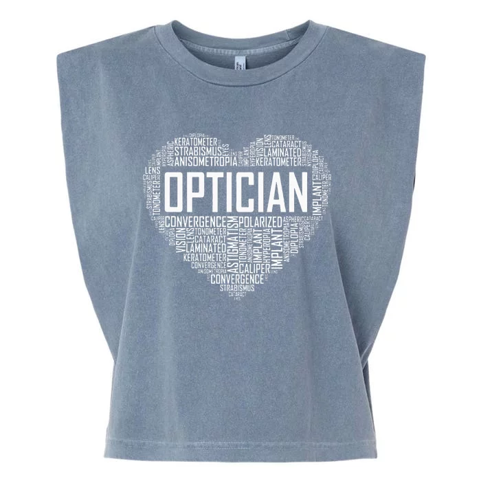 Optician Heart Optometrist Gift Ophthalmologist Gifts Garment-Dyed Women's Muscle Tee