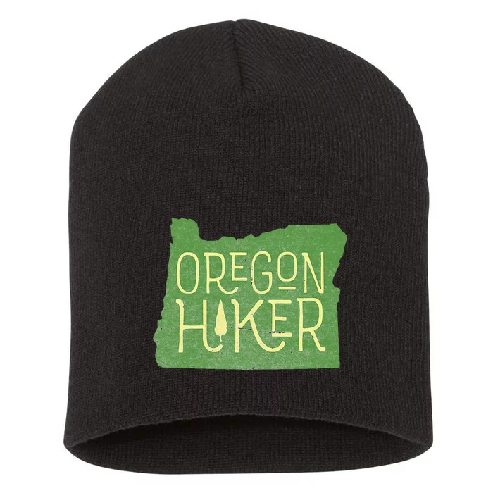 Oregon Hiker Outdoors Classic Retro Hiking Adventure Badge Short Acrylic Beanie