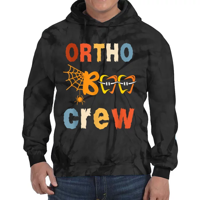 Orthodontist Halloween Orthodontic Boo Braces Teeth Crew Tie Dye Hoodie