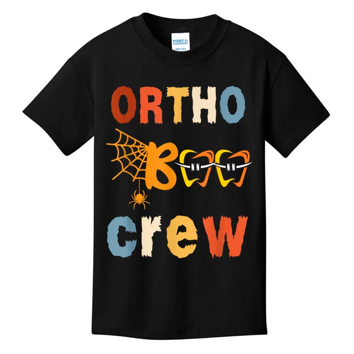 Orthodontist Halloween Orthodontic Boo Braces Teeth Crew Kids T-Shirt