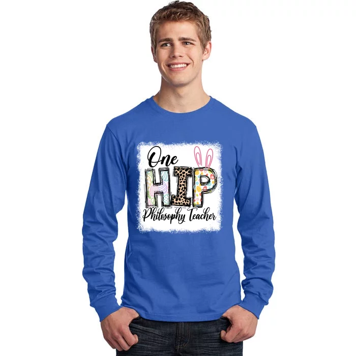 One Hip Philosophy Teacher Leopard Teacher Easter Day Gift Tall Long Sleeve T-Shirt