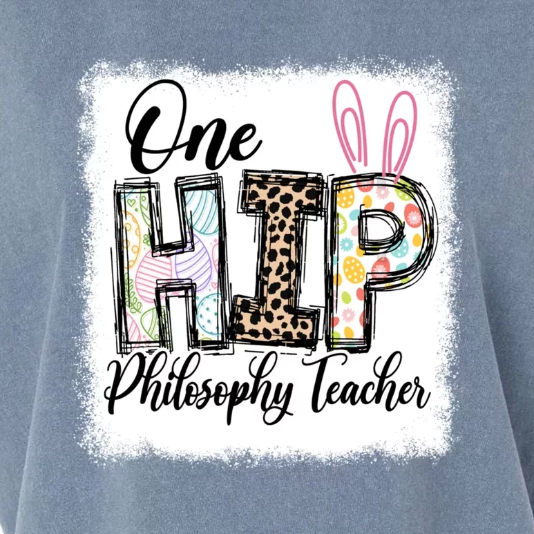 One Hip Philosophy Teacher Leopard Teacher Easter Day Gift Garment-Dyed Women's Muscle Tee