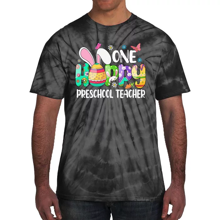 One Hobby Preschool Teacher Bunny Easter Day Tie-Dye T-Shirt