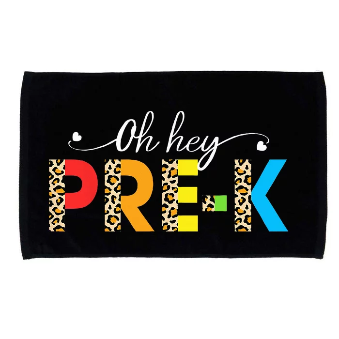 Oh Hey PreK First Day of School Leopard Teacher Microfiber Hand Towel