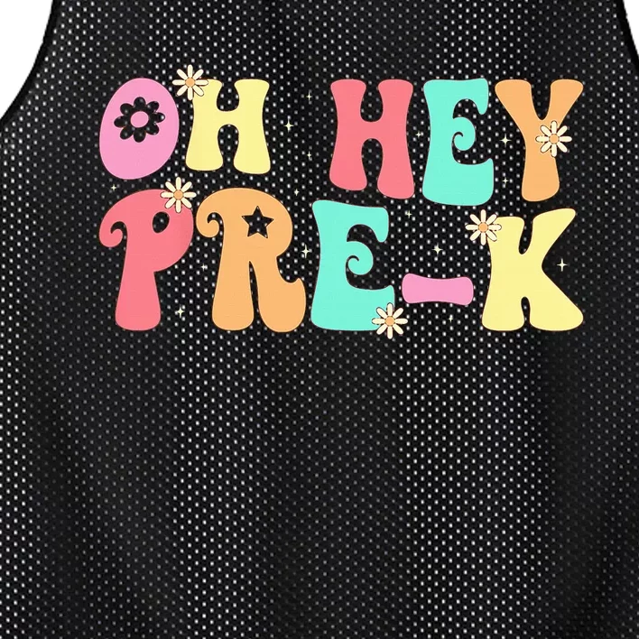 Oh Hey PreK Teacher Retro First Day Back To School Mesh Reversible Basketball Jersey Tank