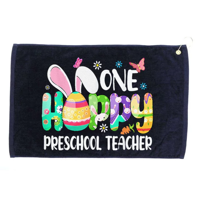 One Hobby Preschool Teacher Bunny Easter Day Grommeted Golf Towel