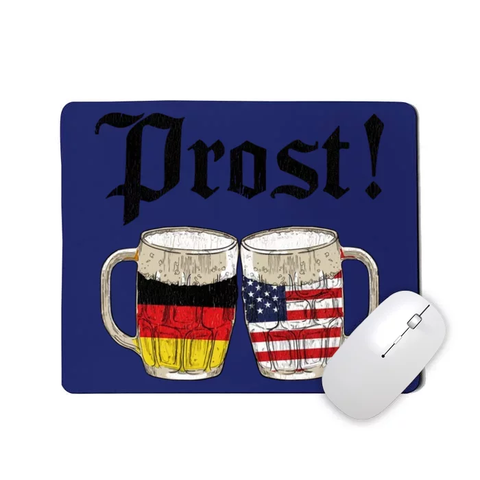 Oktoberfest Holiday Prost Beer German American Flag Mousepad