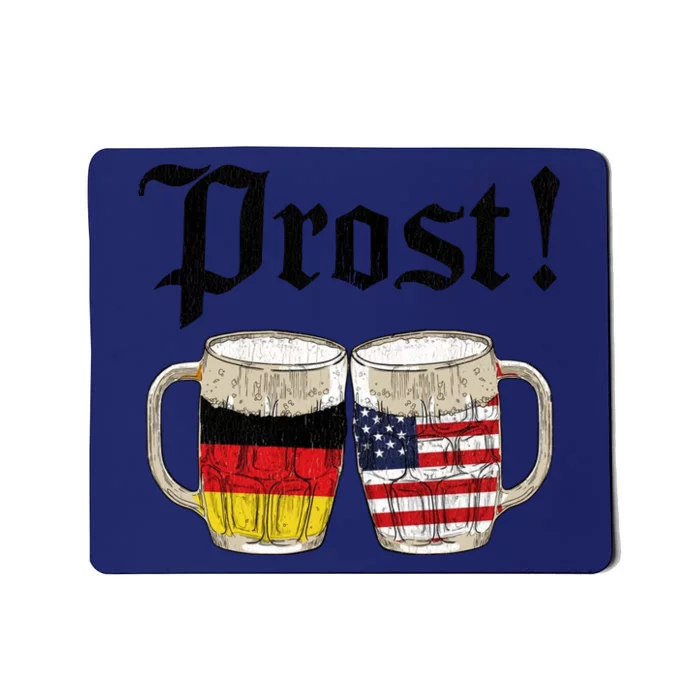 Oktoberfest Holiday Prost Beer German American Flag Mousepad